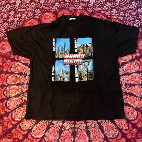 Classic 90s Busch Gardens Heavy Metal lineup of coasters T-shirt. 23x28. XL. - Picture 2 of 13